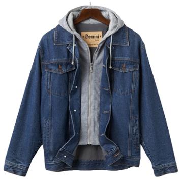 Men's Domini Hooded Denim Jackets, Size: Small, Blue