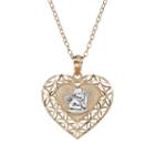 14k Gold Two Tone Angel Heart Pendant Necklace, Women's, Size: 18