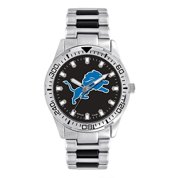 Men's Game Time Detroit Lions Heavy Hitter Watch, Silver