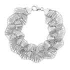 Sterling Silver Braided Mirror Link Bracelet, Women's, Size: 7