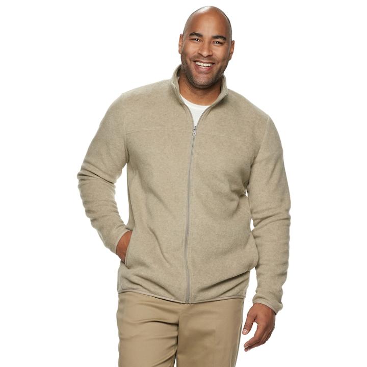Big & Tall Croft & Barrow&reg; Classic-fit Extra-soft Arctic Fleece Full-zip Pullover, Men's, Size: 3xb, Dark Beige