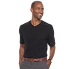 Men's Croft & Barrow&reg; V-neck Interlock Performance Tee, Size: Xl, Black