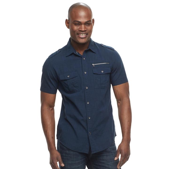 Men's Rock & Republic&reg; Button-down Shirt, Size: Large, Dark Blue