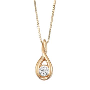 Sirena Collection 1/10 Carat T.w. Diamond 14k Gold Drop Pendant Necklace, Women's, Size: 18, White