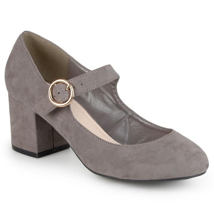 Journee Collection Harlo Women's Mary Jane Heels, Girl's, Size: 7.5, Grey