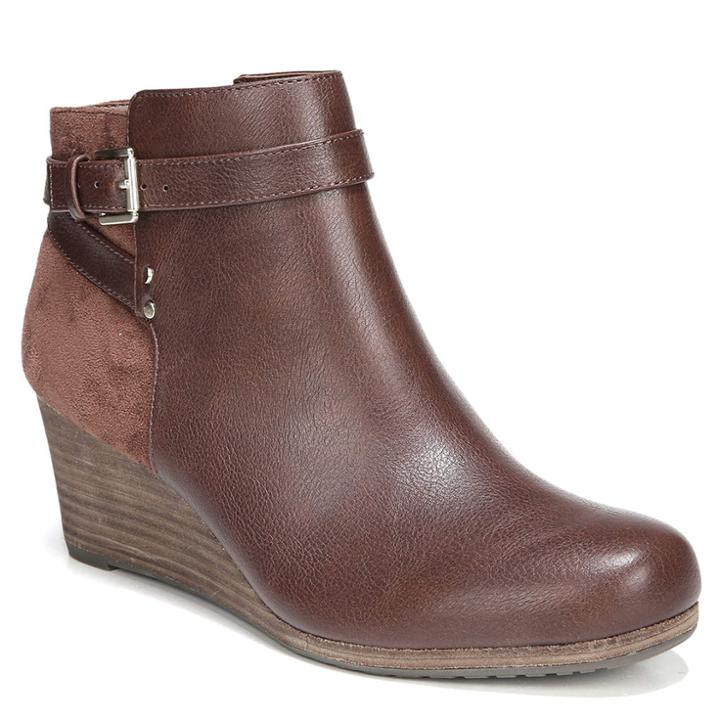 Dr. Scholl's Double Women's Wedge Ankle Boots, Size: 11 Wide, Brown