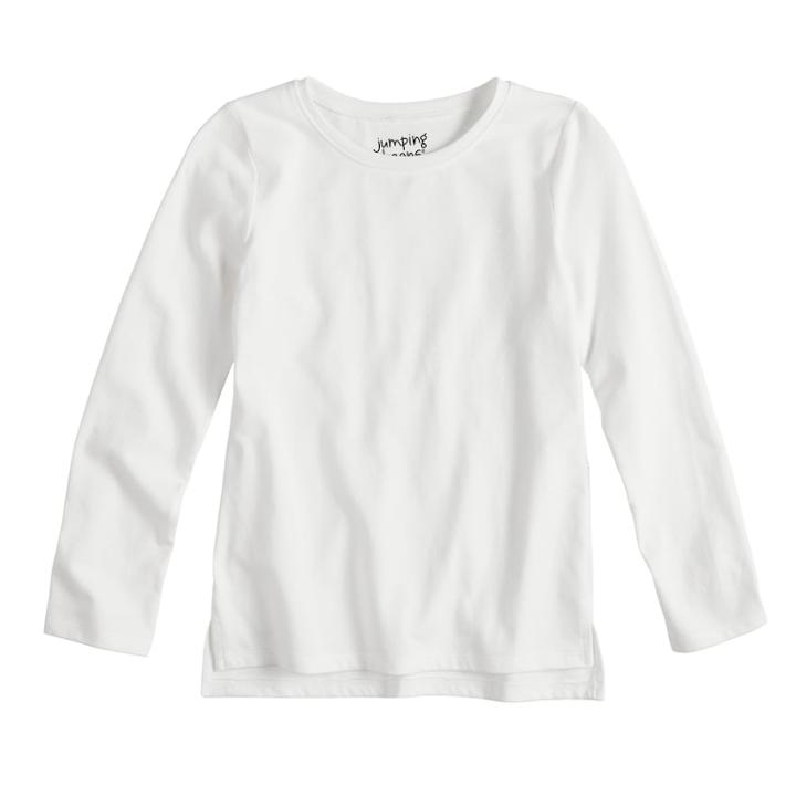 Girls 4-10 Jumping Beans&reg; Solid Long Sleeve Tee, Size: 10, White