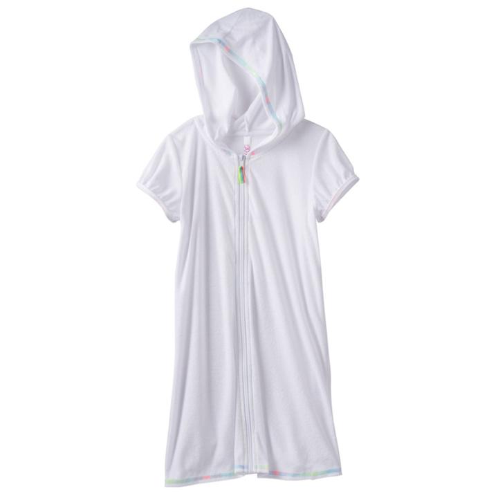 Girls 4-16 So&reg; French Terry Swimsuit Cover-up, Size: 6x, White