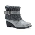 Muk Luks Deena Women's Water-resistant Wedge Boots, Girl's, Size: 6, Grey