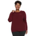 Plus Size Napa Valley Cable-knit Crewneck Sweater, Women's, Size: 1xl, Dark Red