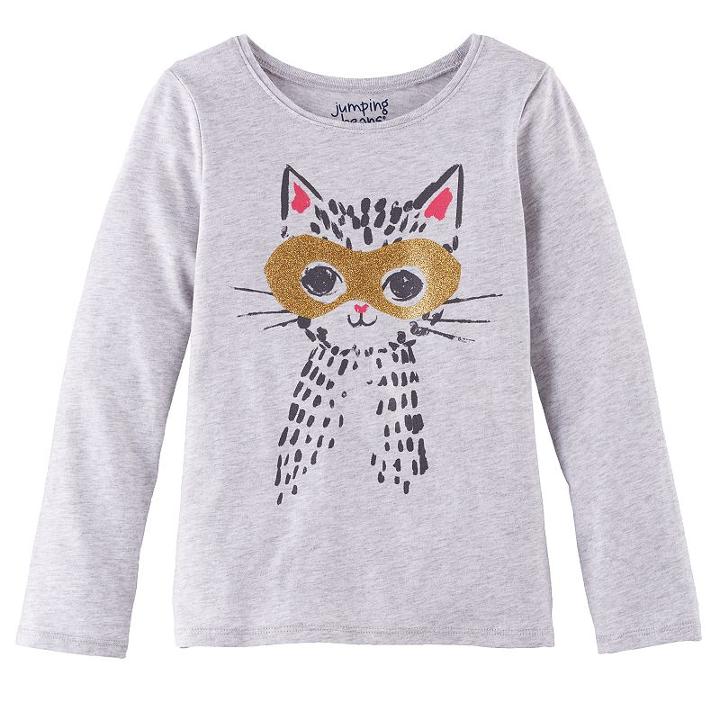 Girls 4-10 Jumping Beans&reg; Animal Tee, Size: 4, Light Grey