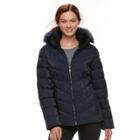 Women's Zeroxposur Shimmer Faux-fur Quilted Jacket, Size: Medium, Brt Blue