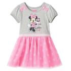 Disney's Minnie Mouse Girls 4-6x Sweet Birthday Girl Glitter Tulle Dress, Size: 6x, Grey