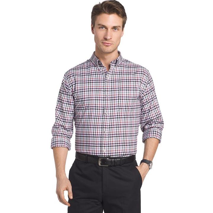 Big & Tall Van Heusen Flex Stretch Regular-fit Non-iron Button-down Shirt, Men's, Size: 2xb, Light Red