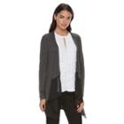 Women's Elle&trade; Mixed-media Flyaway Cardigan, Size: Small, Med Grey