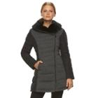 Women's Neo-i By Orobos Mixed-media Quilted Parka, Size: Xx Small, Black