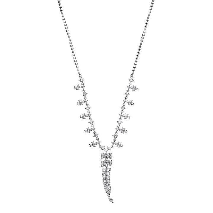 Jennifer Lopez Red Carpet Ready Cubic Zirconia Beaded Y Necklace, Women's, Silver