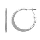 Apt. 9&reg; Glittery Hoop Earrings, Women's, Silver