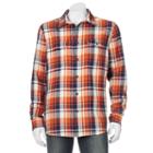 Men's Sonoma Goods For Life&trade; Modern-fit Flannel Shirt, Size: Small, Orange