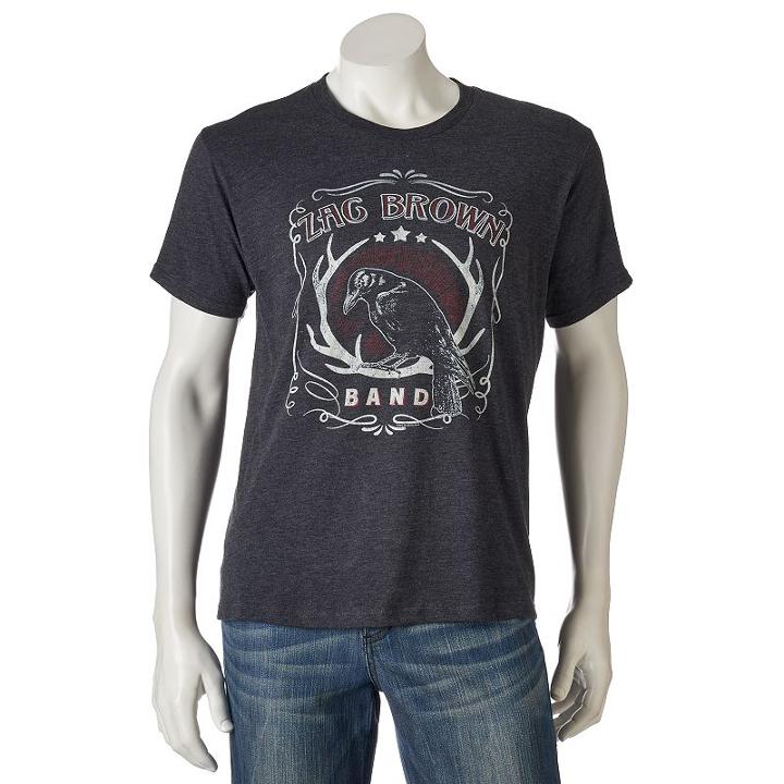 Men's Zac Brown Band Crow Logo Band Tee, Size: Xxl, Grey (charcoal)