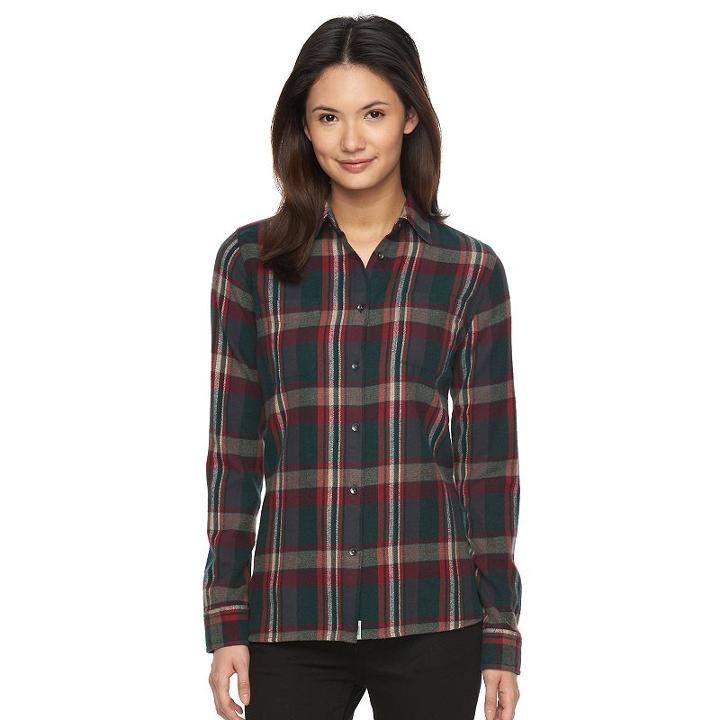 Women's Woolrich Flannel Shirt, Size: Xl, Green Oth