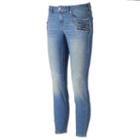 Petite Jennifer Lopez Embellished Skinny Ankle Jeans, Women's, Size: 4 Petite, Dark Blue