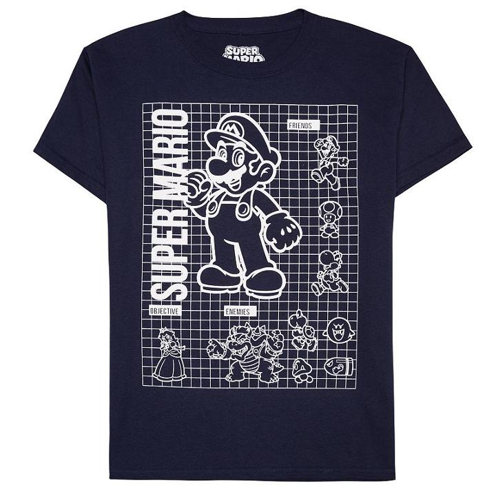 Boys 8-20 Nintendo Super Mario Tee, Boy's, Size: Small, Blue (navy)