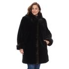 Plus Size Gallery Faux-fur Jacket, Women's, Size: 3xl, Black
