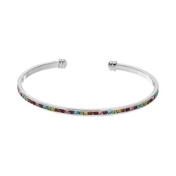 City Rox Multicolor Cubic Zirconia Cuff Bracelet, Women's