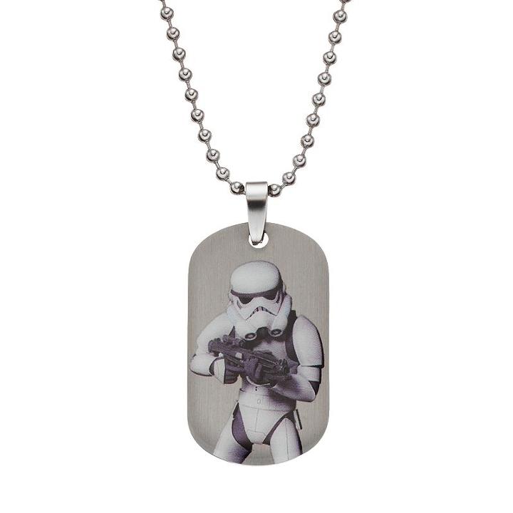 Star Wars Stainless Steel Stormtrooper Dog Tag Necklace, Boy's, White