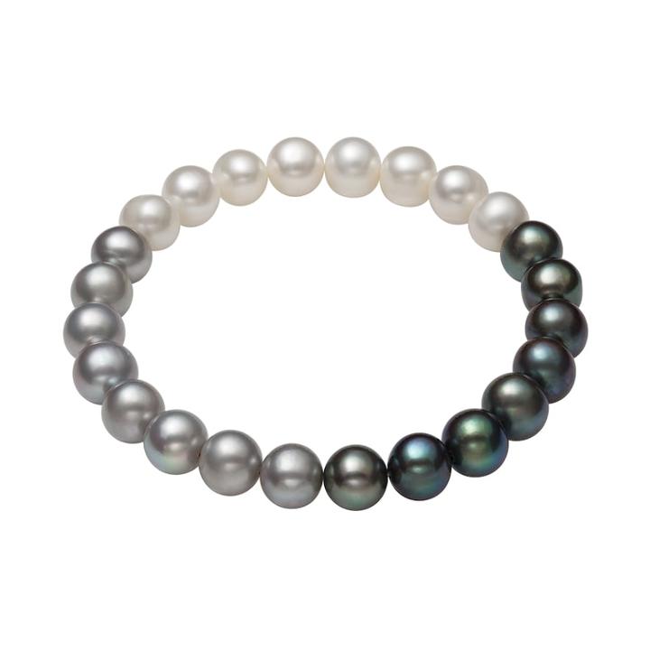 Dyed Freshwater Cultured Pearl Ombre Stretch Bracelet, Women's, Size: 7.5, Grey