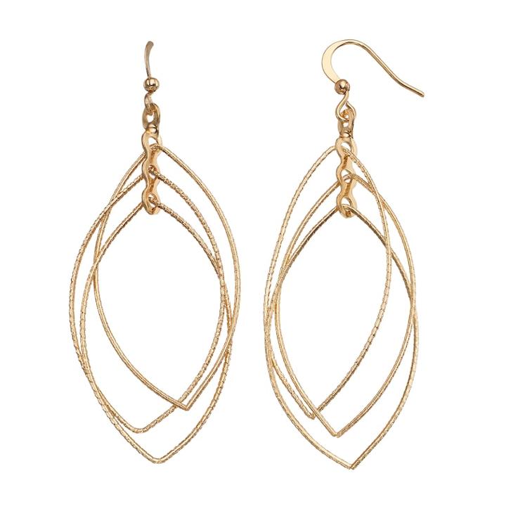 Nickel Free Triple Marquise Drop Earrings, Women's, Multicolor