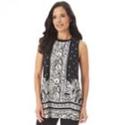 Women's Apt. 9&reg; Printed Swing Tank, Size: Medium, Black White