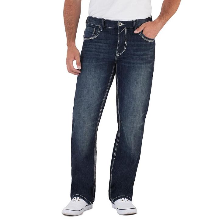 Men's Axe & Crown Slim Bootcut Jeans, Size: 32x32, Dark Blue