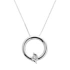 Sirena Collection 10k White Gold 1/10-ct. T.w. Diamond Circle Pendant, Women's, Size: 18, Yellow
