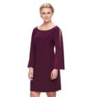 Women's Tiana B Cold-shoulder Chiffon Shift Dress, Size: 12, Drk Purple