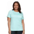 Plus Size Croft & Barrow&reg; Essential Crewneck Tee, Women's, Size: 1xl, Turquoise/blue (turq/aqua)