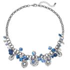 Blue Openwork Geometric Beaded Necklace, Women's