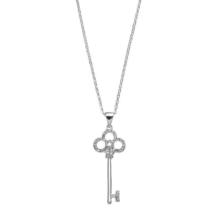 Lc Lauren Conrad Long Skeleton Key Pendant Necklace, Women's, Silver