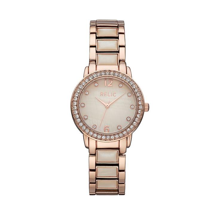 Relic Women's Mia Crystal Watch, Size: Medium, Pink