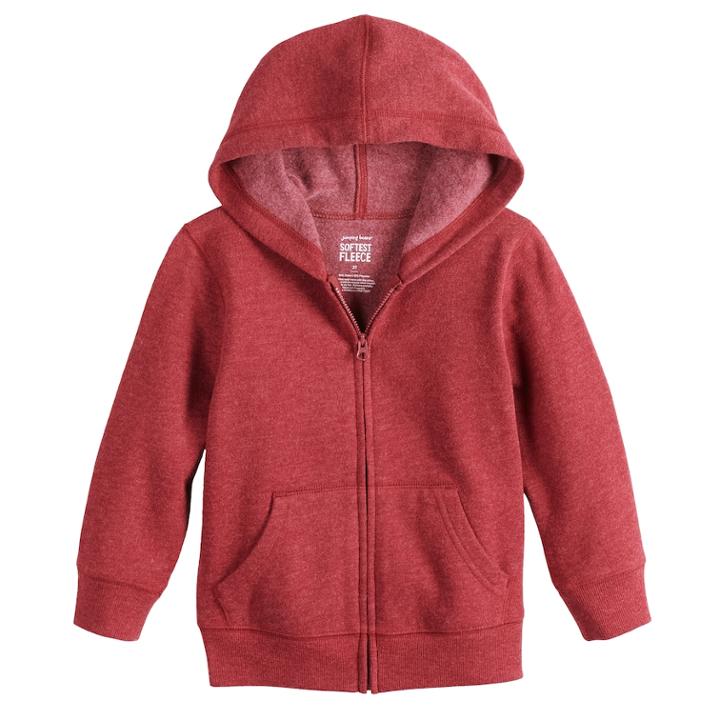 Toddler Boy Jumping Beans&reg; Softest Fleece Zip Hoodie, Size: 3t, Dark Red