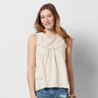 Women's Sonoma Goods For Life&trade; Split-back Eyelet Top, Size: Medium, White Oth