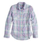 Girls 7-16 & Plus Size Mudd&reg; Flannel Long Sleeve Shirt, Size: 12, White