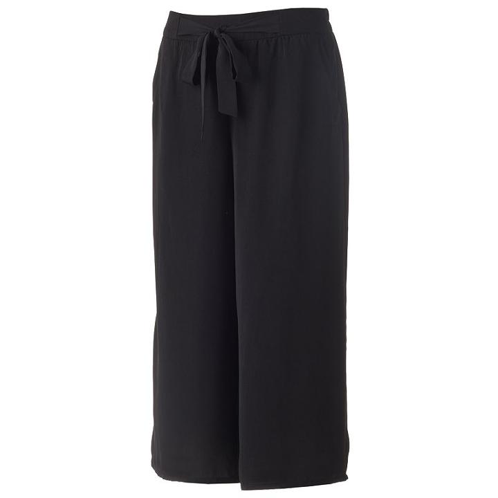 Juniors' Joe B Tie-front Culottes, Girl's, Size: Small, Black