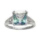 10k White Gold 1/10-ct. T.w. Diamond And Cassiopeia Topaz Ring, Women's, Size: 6, Blue
