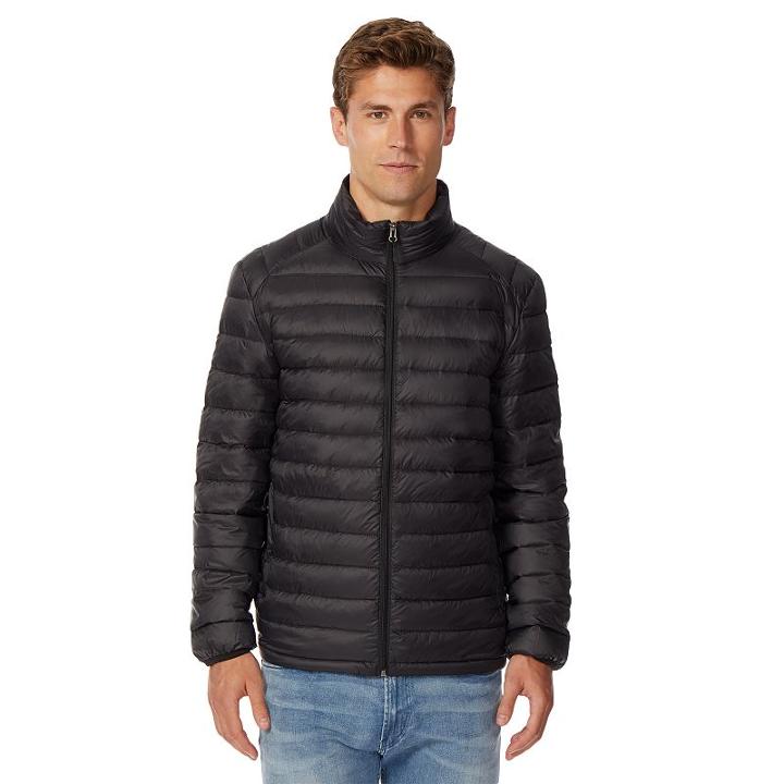 Big & Tall Heat Keep Nano Modern-fit Packable Puffer Jacket, Men's, Size: L Tall, Black
