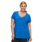 Plus Size Fila Sport&reg; Jacquard Mesh V-neck Tee, Women's, Size: 1xl, Blue