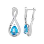 Sterling Silver Blue Topaz Infinity Earrings, Women's