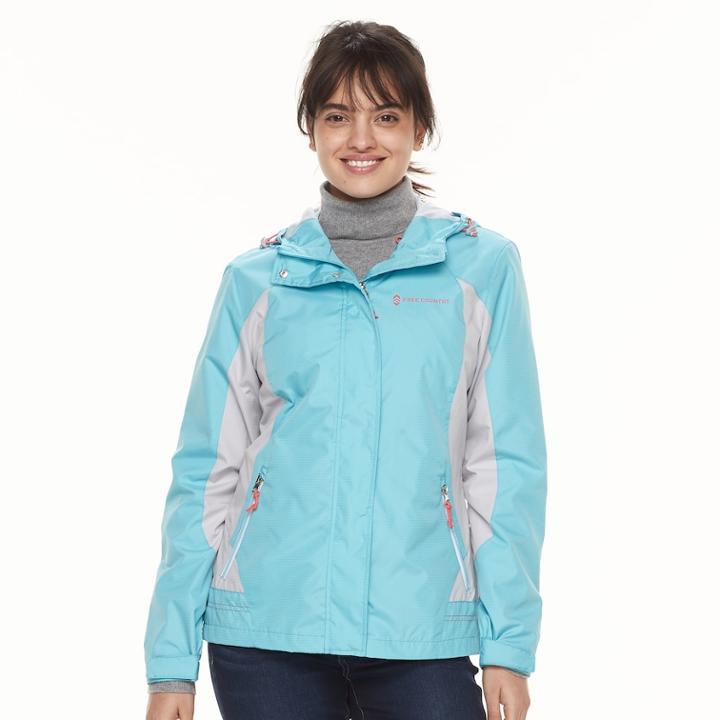 Women's Free Country Lightweight Colorblock Ripstop Jacket, Size: Small, Turquoise/blue (turq/aqua)