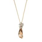 Brilliance 14k Gold-plated Champagne Comet Pendant Necklace With Swarovski Crystals, Women's, Yellow
